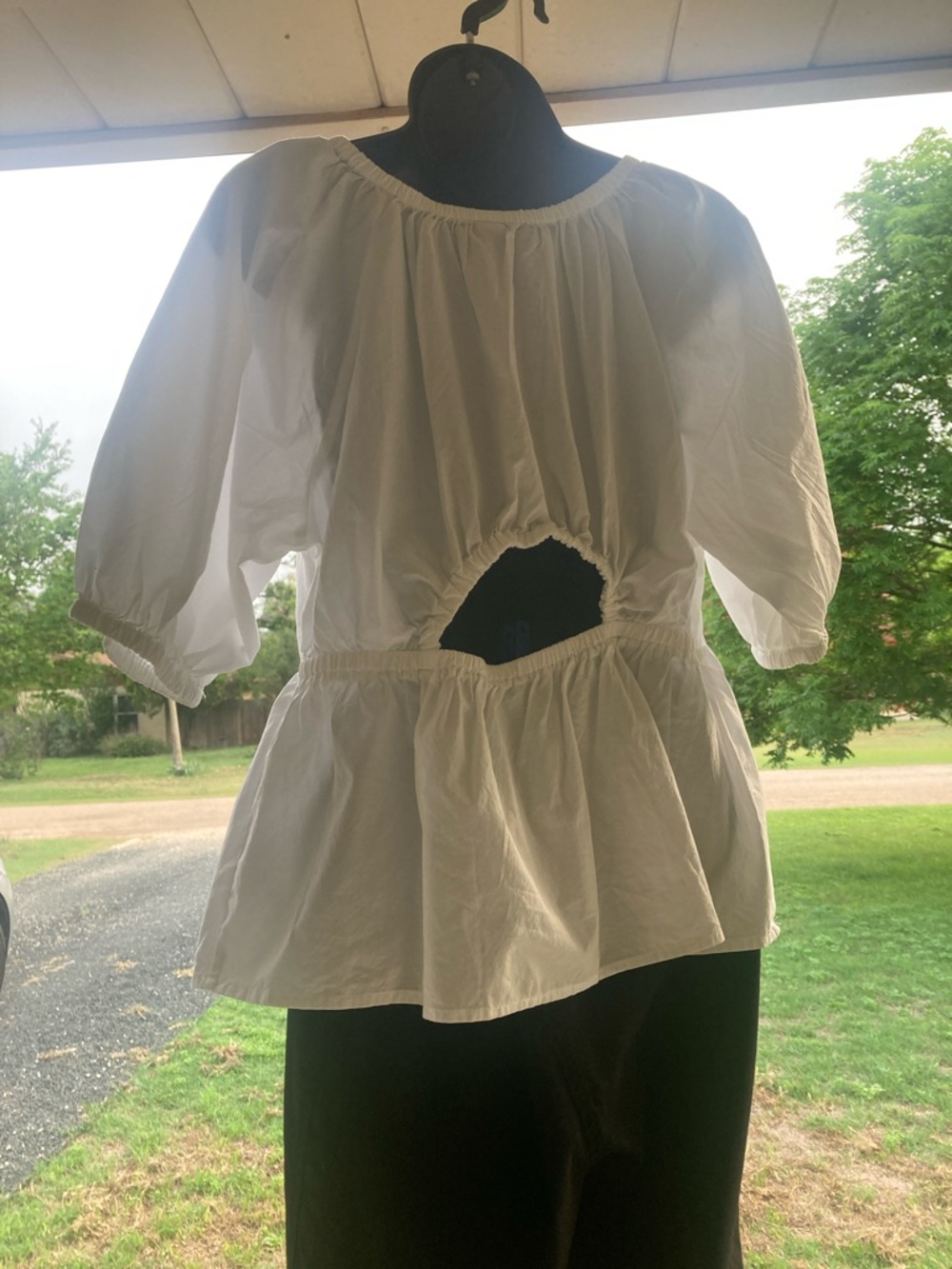 Old Navy White Peasant Peplum Blouse. P2P is 21”. - Picture 3 of 6